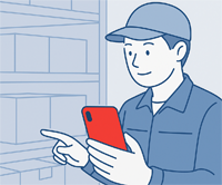 画像拡大 スマホを使った入出荷確認
